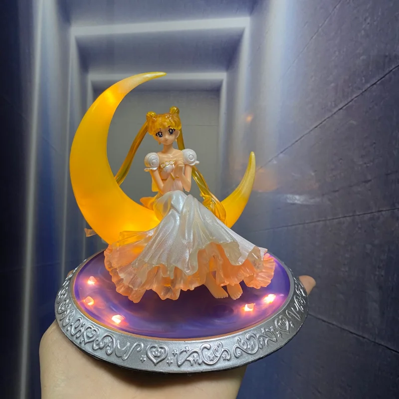 

New Sailor Moon Anime Figure Model Glowing Night Light Room Desktop Decoration Bedroom Beside Lamp Toy Kids Birthday Gift