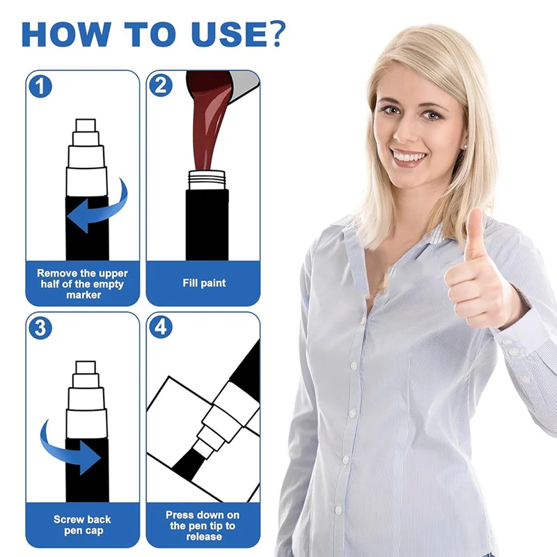 

A96I-многоразовые маркеры для ретуши, 2 шт., 15 мм, Jumbo-наконечники, непрозрачные, пустые маркеры для акрила, краски, клея, жидких чернил