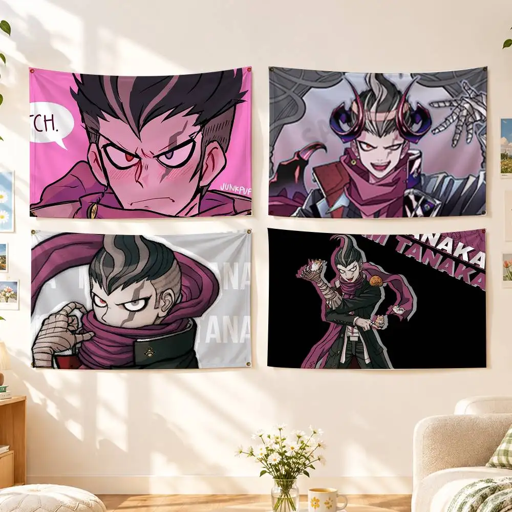 G-Gundham Tanaka Danganronpa 2 Flags Wall Hanging Background Art Banner for Bedroom Home Outdoor Decor