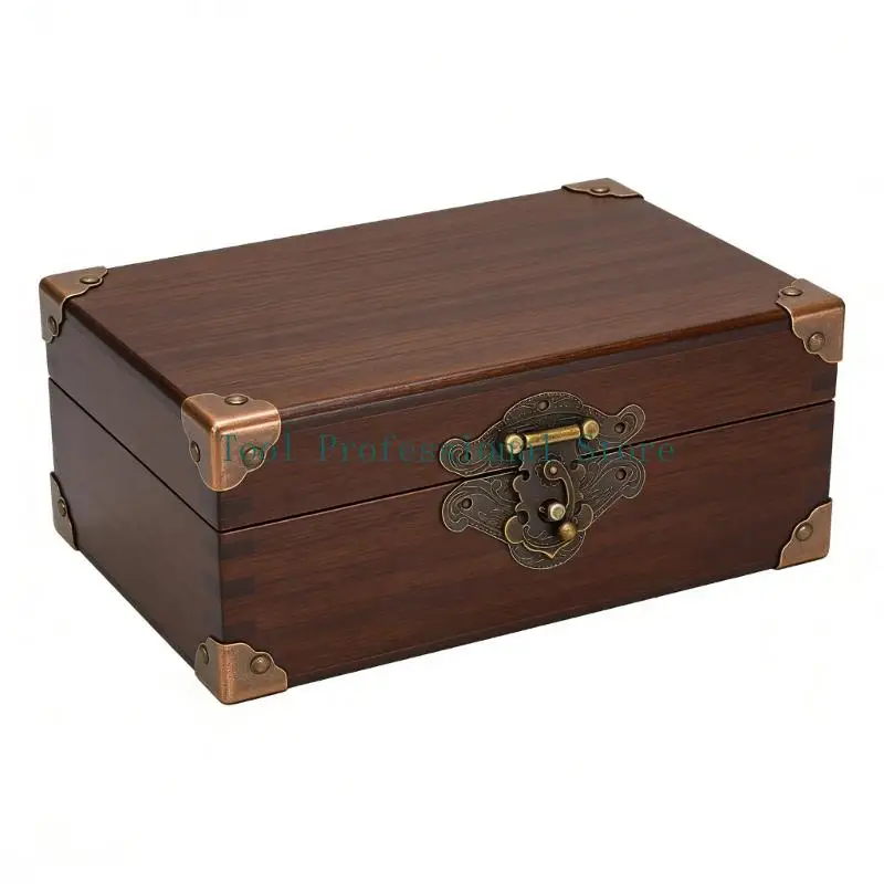 57QF Retro Metal Box Latches Decorative Lock Traditional Drawer Fastener Suitable for Antique Wooden Chests & Cabinets