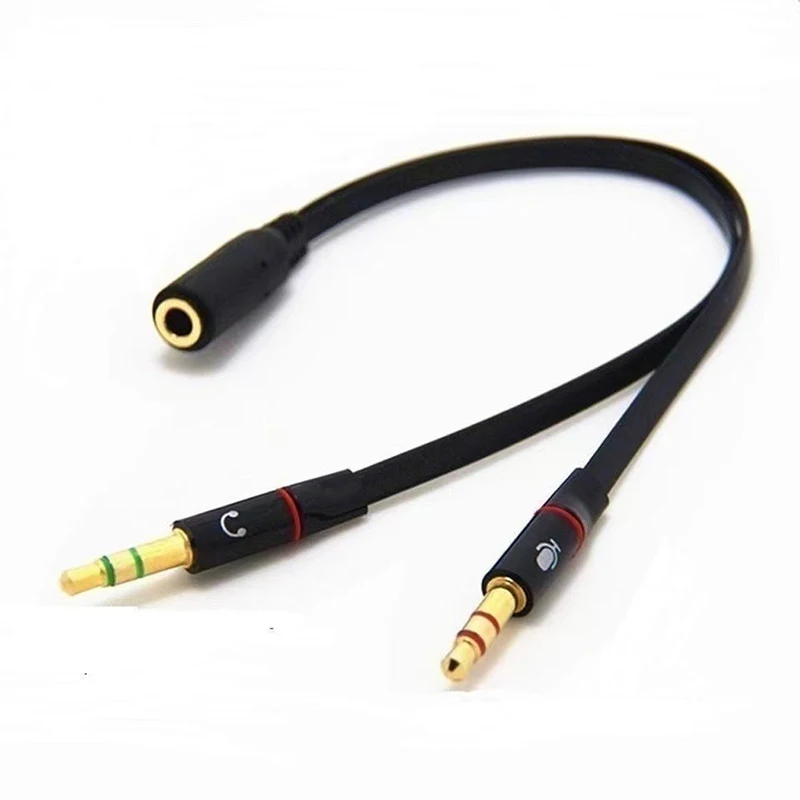 Earphone Adapter Headphone Splitter Audio 3.5mm Female To 2 Male Jack Mic Y Splitter Headset To Laptop PC Adapter Aux Cable C6