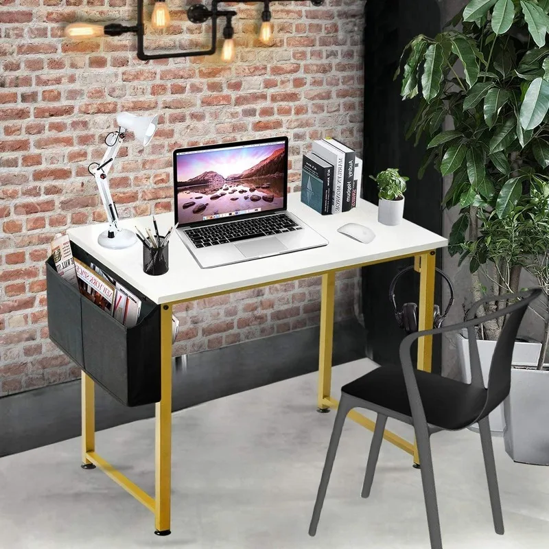 Small Computer Desk White Writing Table for Home Office Small Spaces 31 Inch Modern Student Study Laptop PC Desks