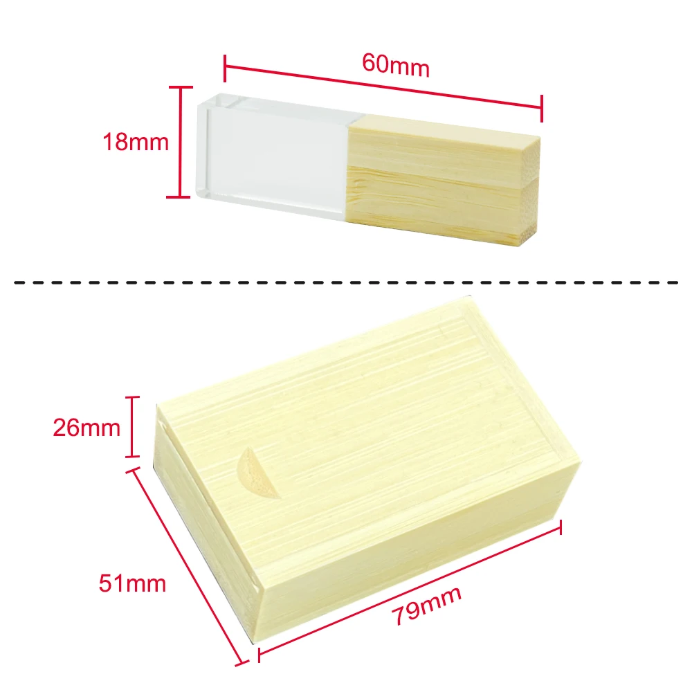 고속 메이플 우드 크리스탈 USB 2.0, 128GB 플래시 드라이브, 64GB, 무료 커스텀 로고, 32GB, 16GB 펜 드라이브, 나무 상자, 창의적인 선물, 10 개