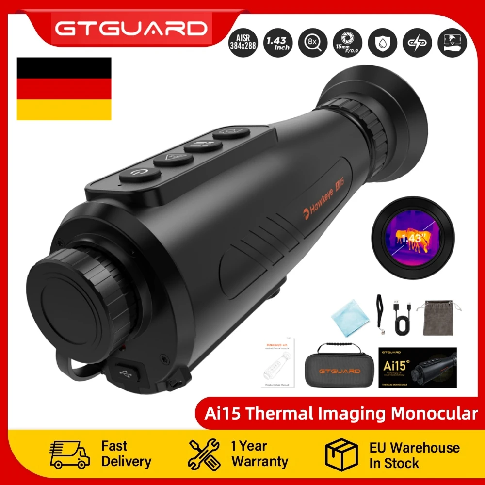 Ai15 Thermal Imaging Monocular Ai Super-Resolution 384*288 Handheld IR Night Vision Goggles Multiple Scenes Night Vision Device