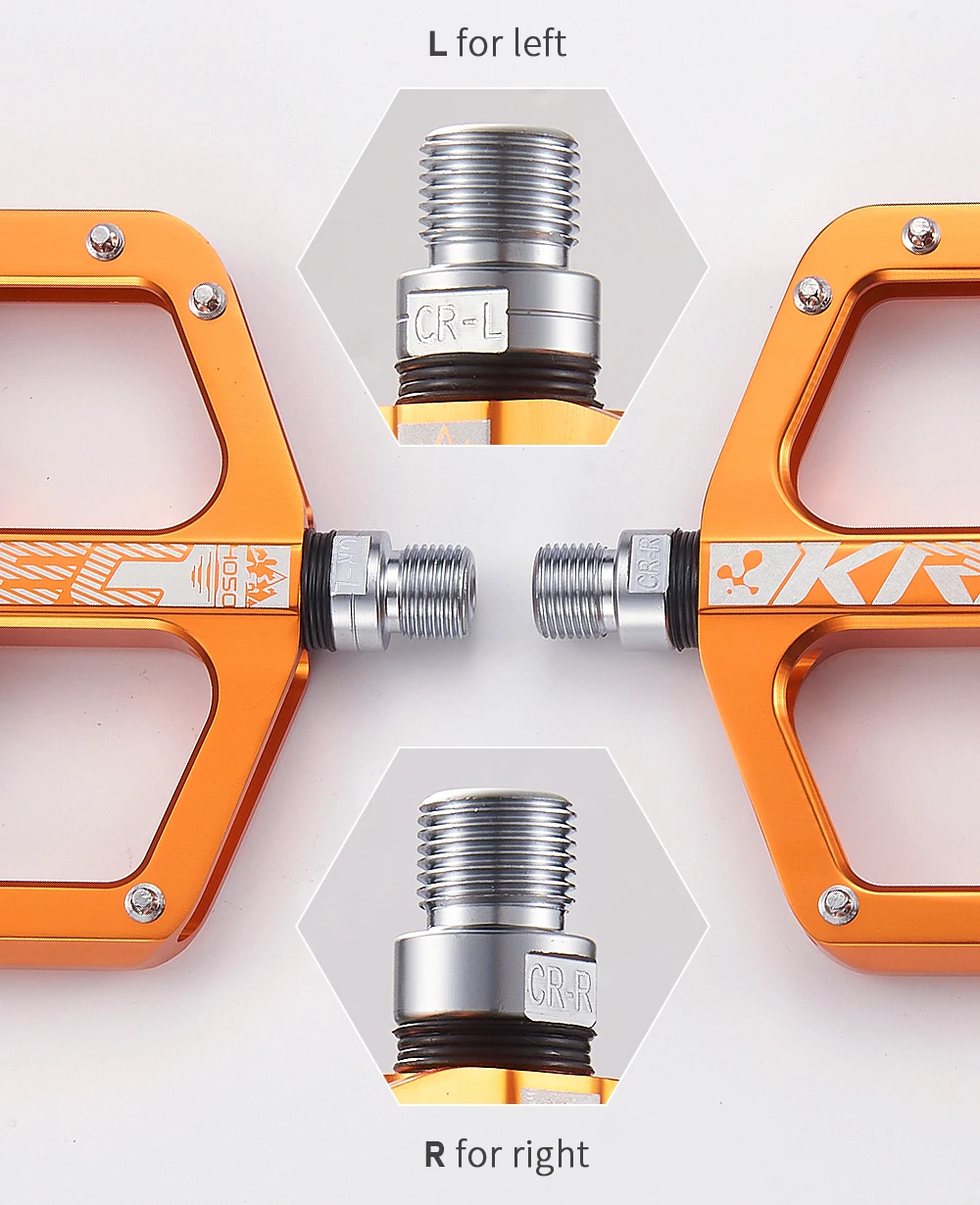 KRSEC MTB Fahrradpedale aus Aluminiumlegierung, breite flache XC DH Fahrradpedale, ultraleichte Fahrradpedale, BMX-Teile – Detail 4