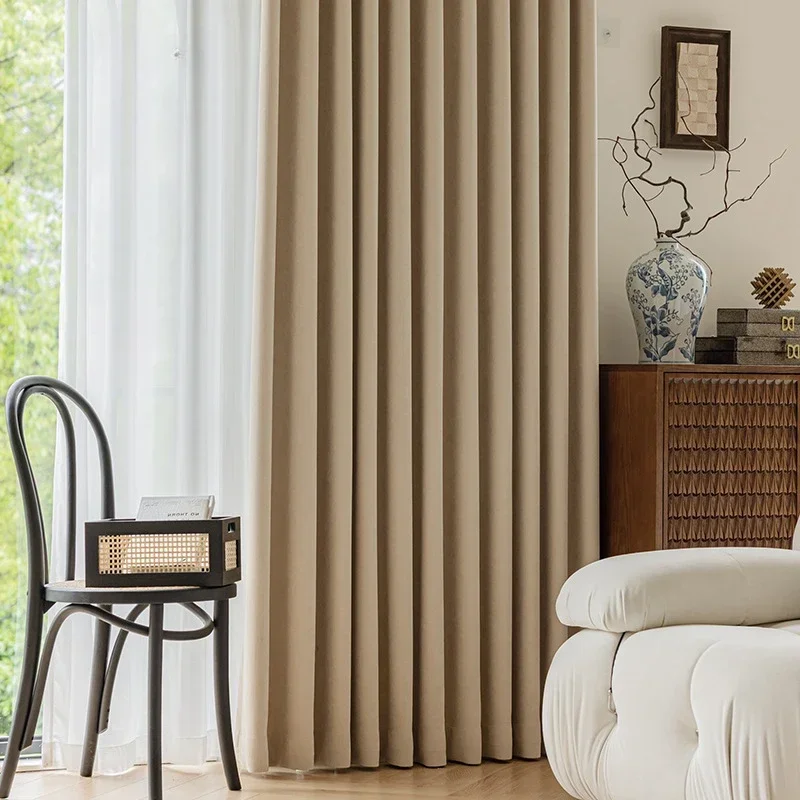 

Curtains for Living Dining Room Bedroom Finished Products for Bedrooms French Light Luxury Creamy Wind Window