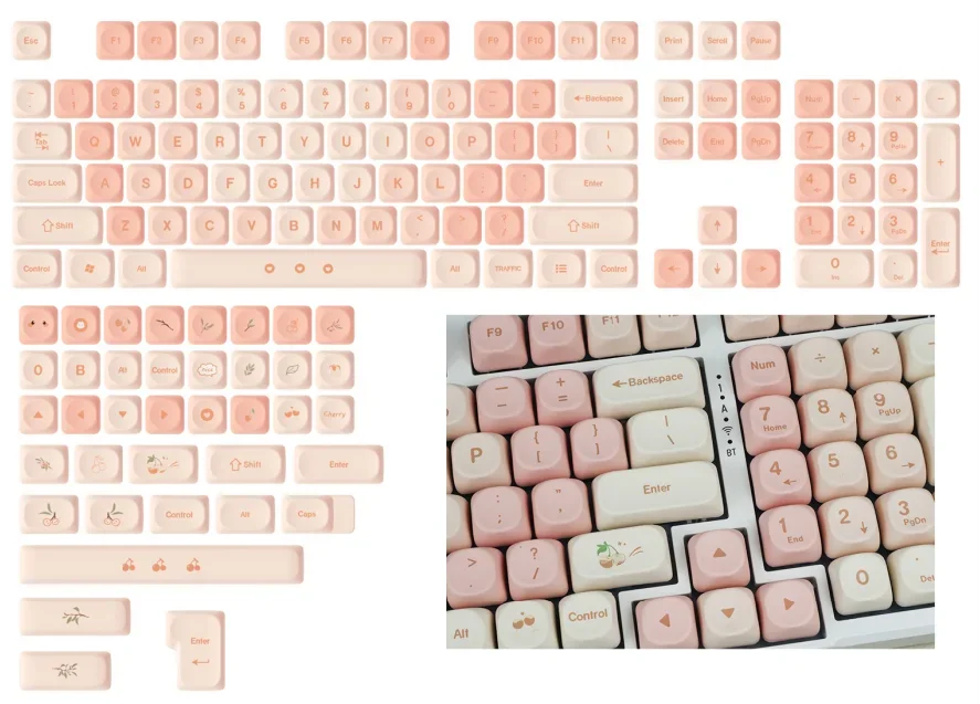 【New Arrival】XDA Profile 132 Keys MOA Keycaps, Uniform Height PBT Keycap Set, Dye-Sub Printing for Custom Keyboard