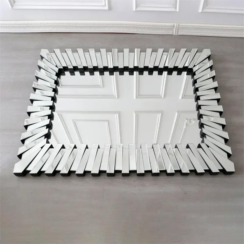 Square Mirror Decorative Tray with Beveled Glass Edge for Wedding Table Ornaments Dressers Jewelry Cake Displays
