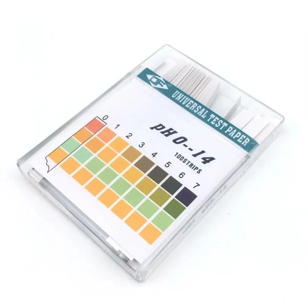 100 Strips PH Value 0-14 PH Test Paper Professional Litmus Testing Kit Alkaline Acid Indicator Measurement with Plastic Box