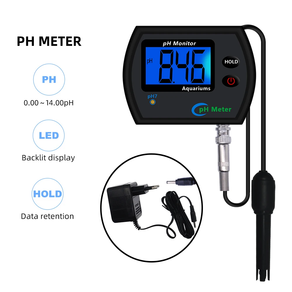 

Digital PH Meter Water Quality Online Monitor For Swimming Pool Aquarium Home Electrolyzer High-precision Water Test with LCD