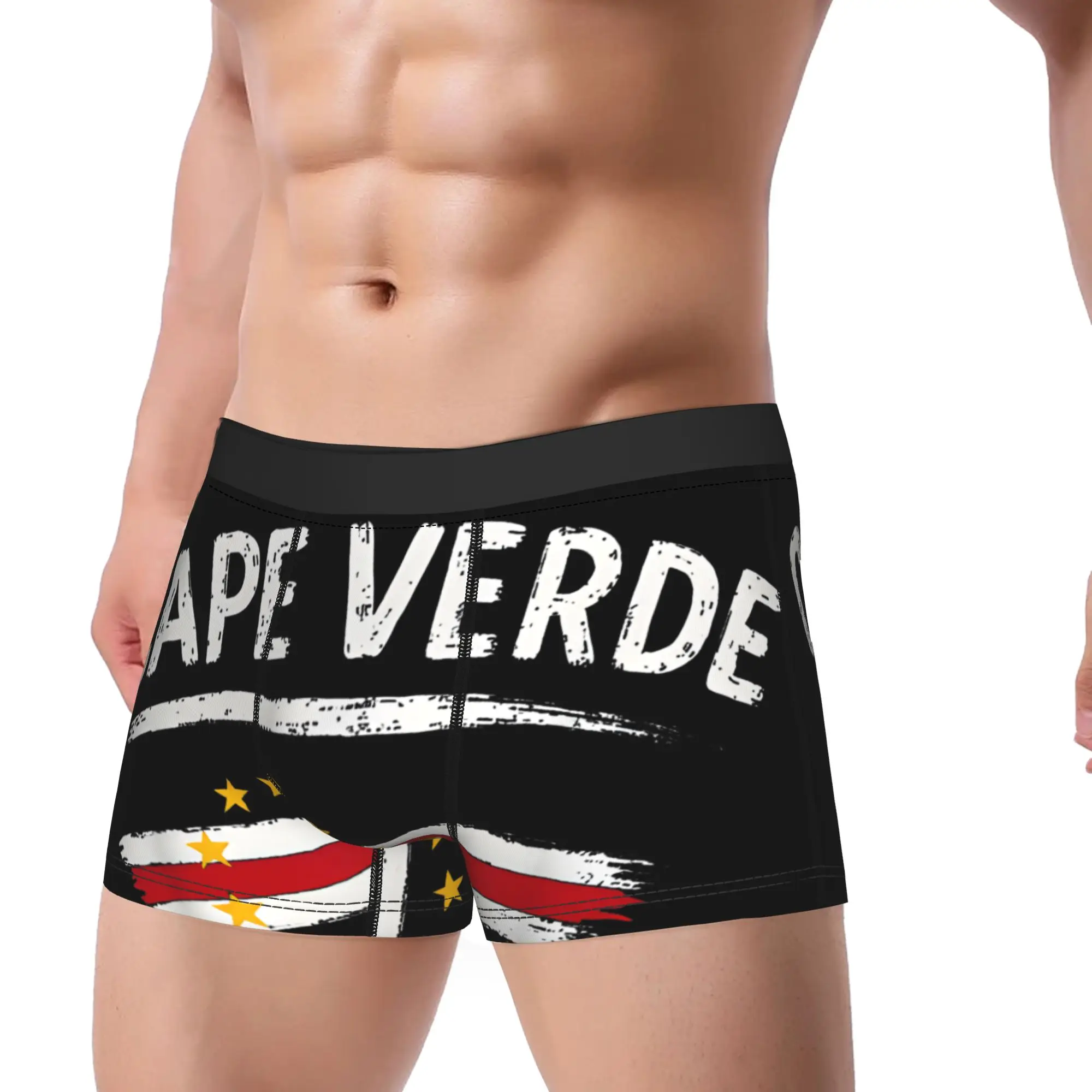 Blue Cape Verde Flag Underwear  Design Boxer Shorts Trenky Men's Underpants Breathable Boxer Brief Gift