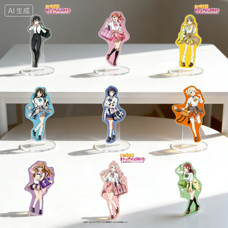 

Love Live! Hot Girl Uniform Version Human-shaped Acrylic Stand Model Plate Keychains Desktop Ornament Holiday Gifts