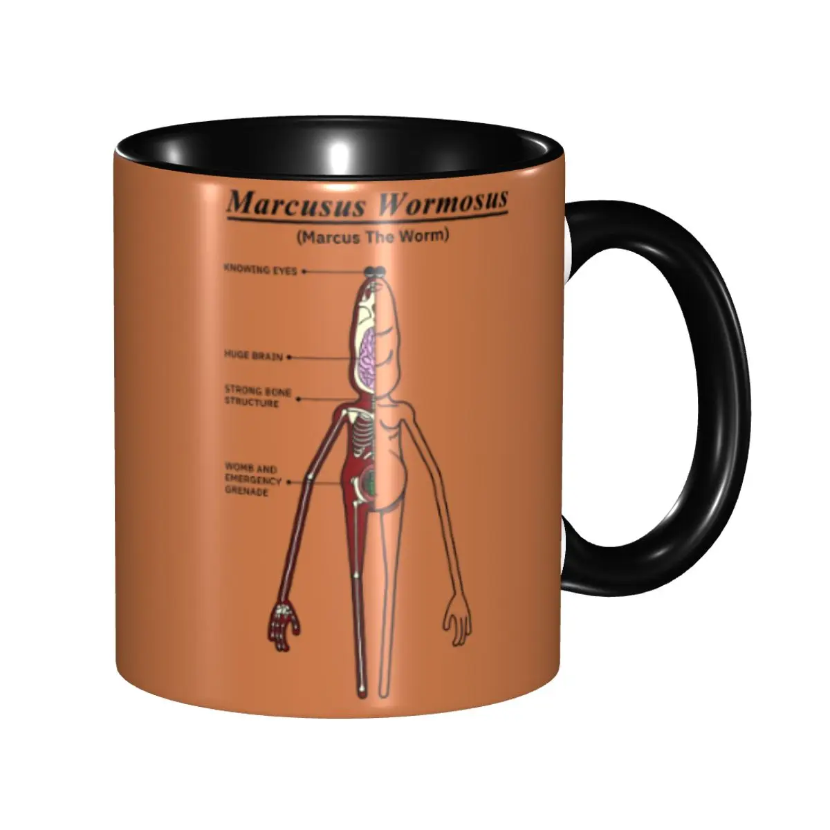 

Маркус Червь Анатомия Мем Маркус Червь Анатомия Мем Мерч Кофейная кружка Kawaii Чайные чашки Подарок для женщин и мужчин