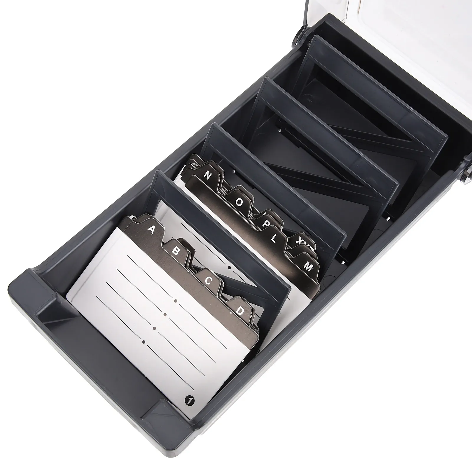 Index Card Holder Portable Storage Box Thick Durable Organizer for Business Cards Office Desk