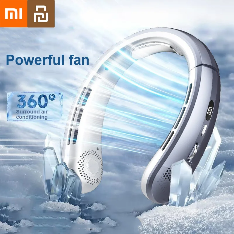 

Xiaomi Youpin USB Hanging Neck Fan Portable Bladeless Mini Rechargeable Mute LED Digital Display Electric Fans Air Cooler New Mi