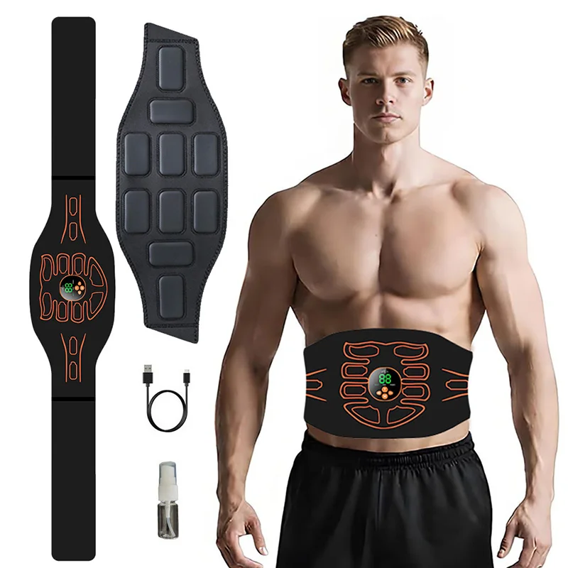 Ab Trainer Muscle Toner Abdominal Smart Fitness Belt USB Charge Body Shaping Workout Home Gym Fitness Massage Men Women