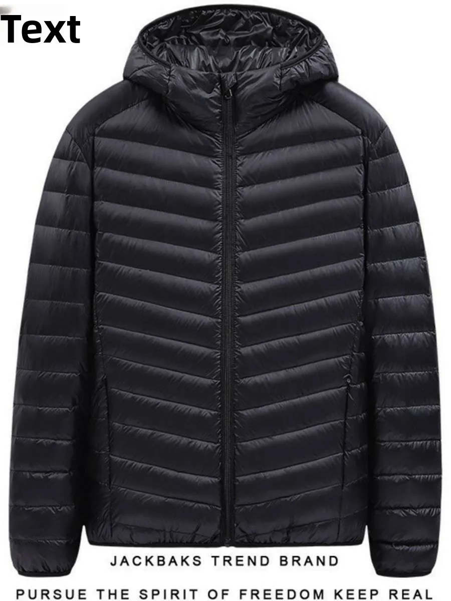 

Стеганая куртка с капюшоном, мужская осенне-зимняя одежда большого размера со свободным воротником, легкая повседневная теплая стеганая верхняя одежда