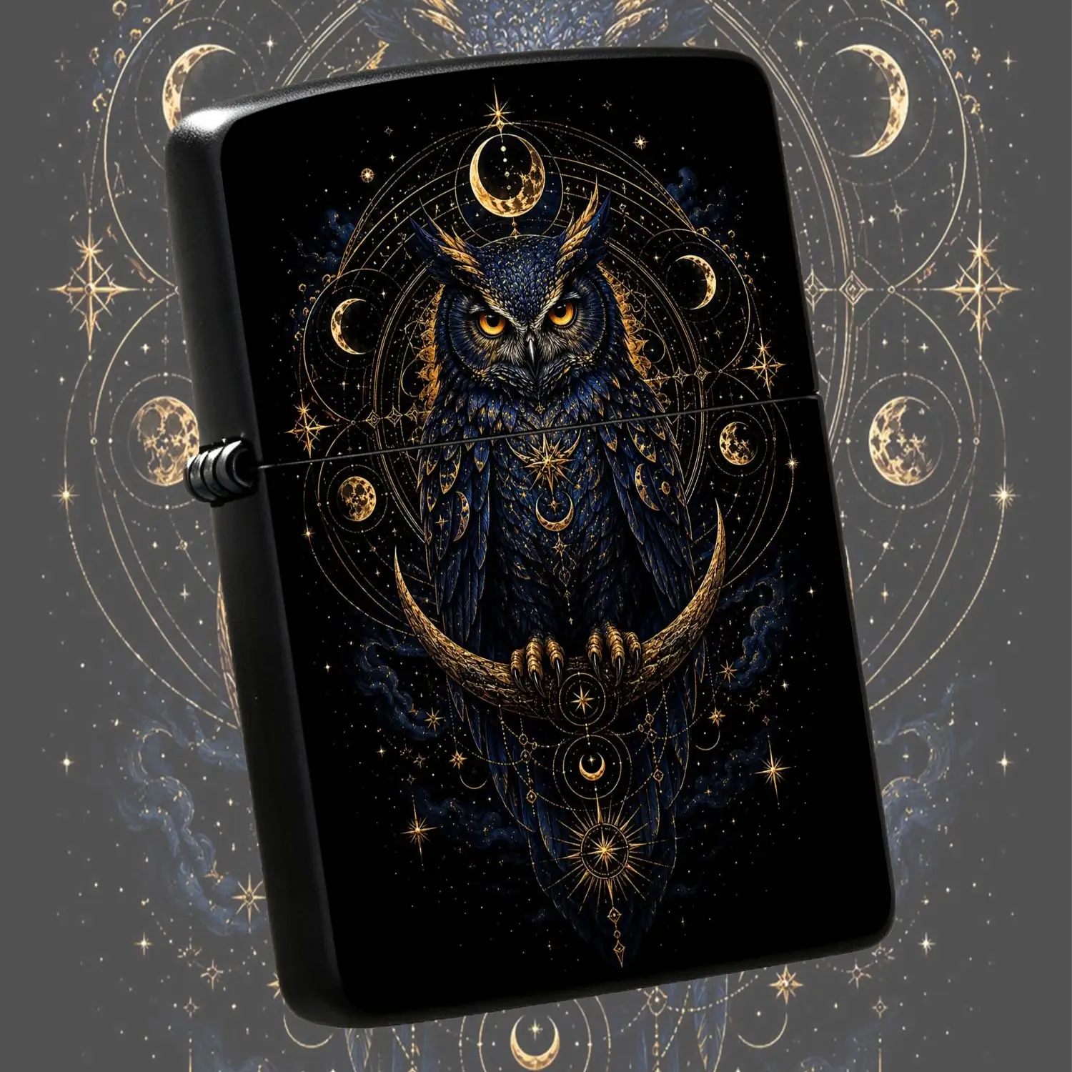 Mystical Starry Night Owl Themed Lighter, Vintage Aesthetic Lunar Totem Night Bird Decor Accessory, Perfect for Outdoor Activities Daily Commute GiftingMulti-scene Exquisite Personalized Practical Portable Item A Humorous And Interesting L