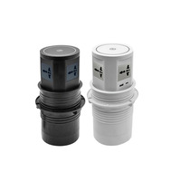 Pop Up Outlet For Countertop Auto Lifting Power Strip Retractable Desktop Hidden Socket USB/Type-C/Wireless Charge Smart Outlet