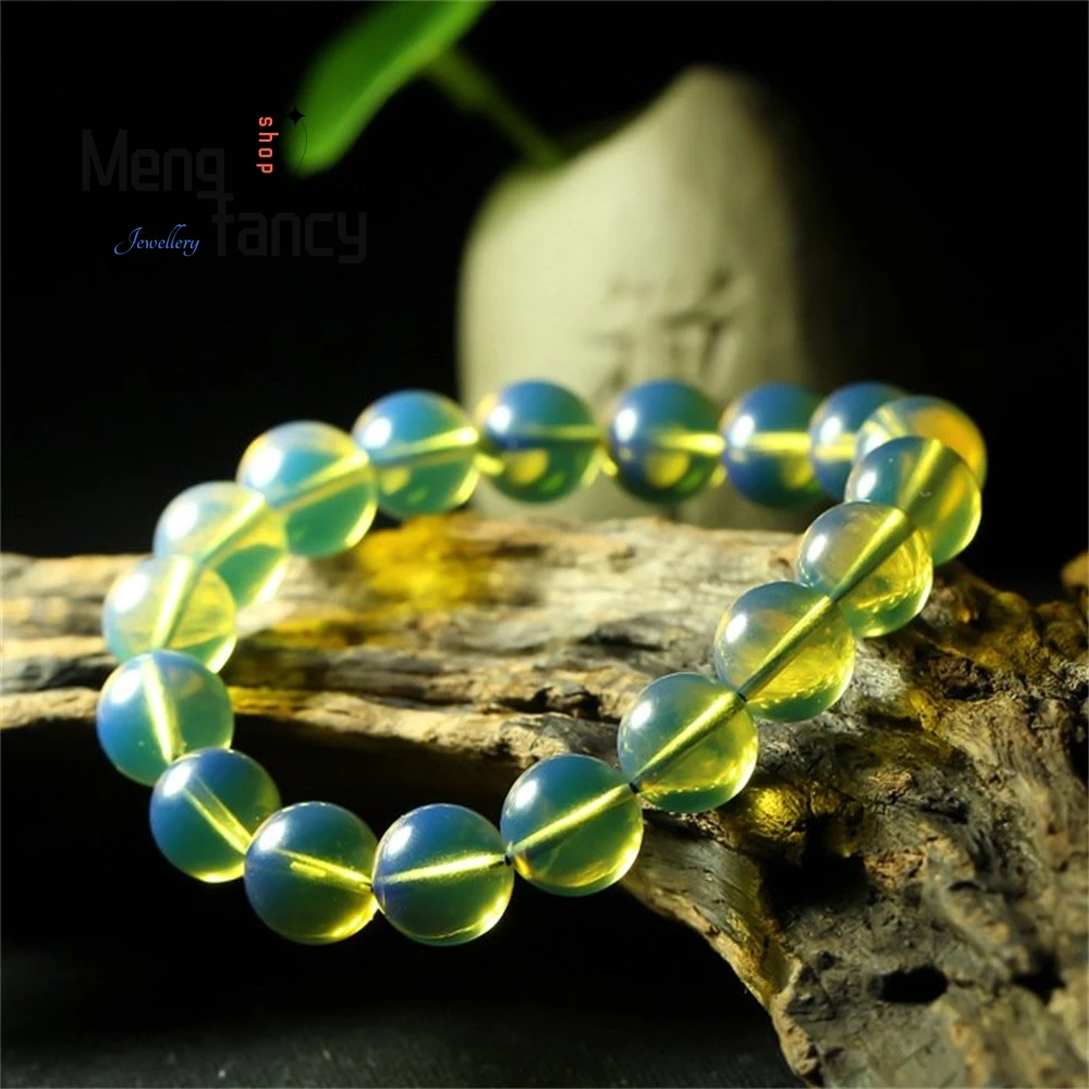 سوار بحلقة واحدة من العنبر الأزرق الدومينيكان، سوار من خرز الصلاة من العنبر وشمع العسل، أنماط رائعة وأنيقة للرجال والنساء