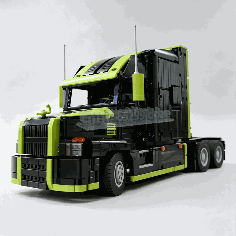 2287PCS 1:17 6x4 Heavy Semi Truck MOC Technical Building Blocks Big Rig Tractor Cab Functional Steering Brick Display Toy Gift