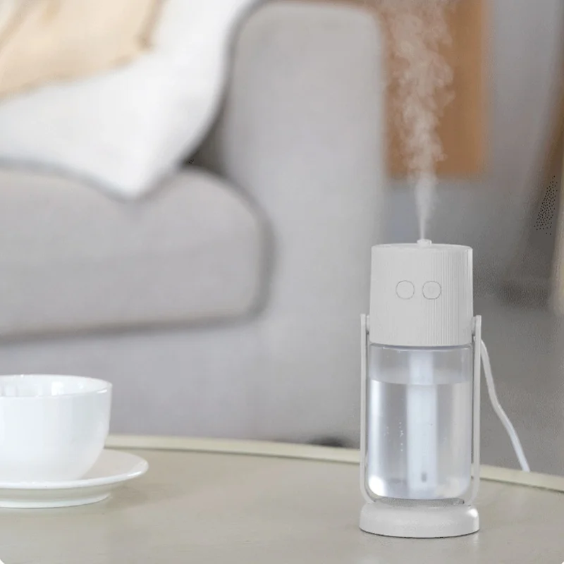 260ML Portable Mini Air Humidifier Multifunctional Small Cool Mist Humidifier With Ambiance Light For Cars Travel Office Home