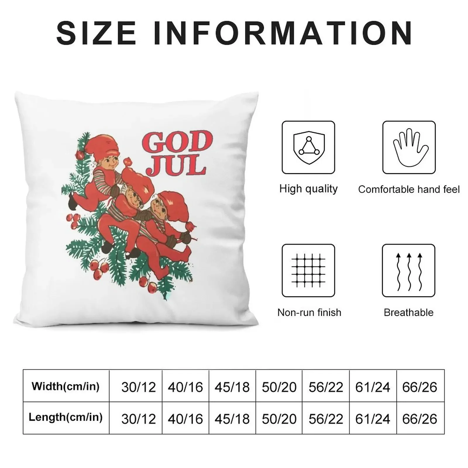 Retro Vintage God Jul Tomte Nisse Gnomes Scandinavian Christmas Throw Pillow Cushion Child luxury sofa pillows pillow