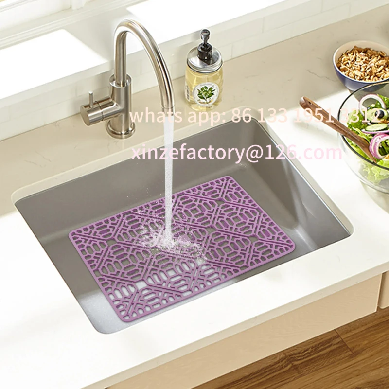 

Customizable Sink Protector for Kitchen Sink, Sink Mat, Grid Silicone Sink Mat for Stainless Steel Sink, -40°F~428°F Temperature