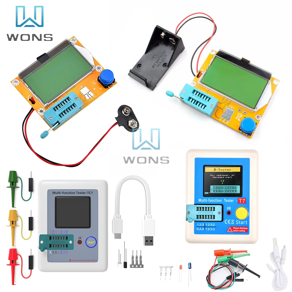 Esr Medidor Transistor Tester Diodo Triodo Capacitância Scr Indutância Caixa de Teste Alta Qualidade Novo Lcr-t4 Lcr-tc1 Lcr-t7