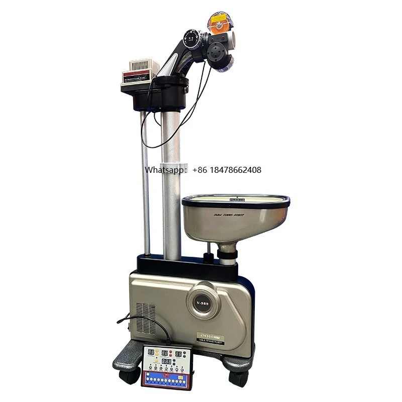 

Y&T V989-2019 Professional Pingpong Serve Machine Robot Floor-mounted Fully Automatic Training Partner Table Tennis R