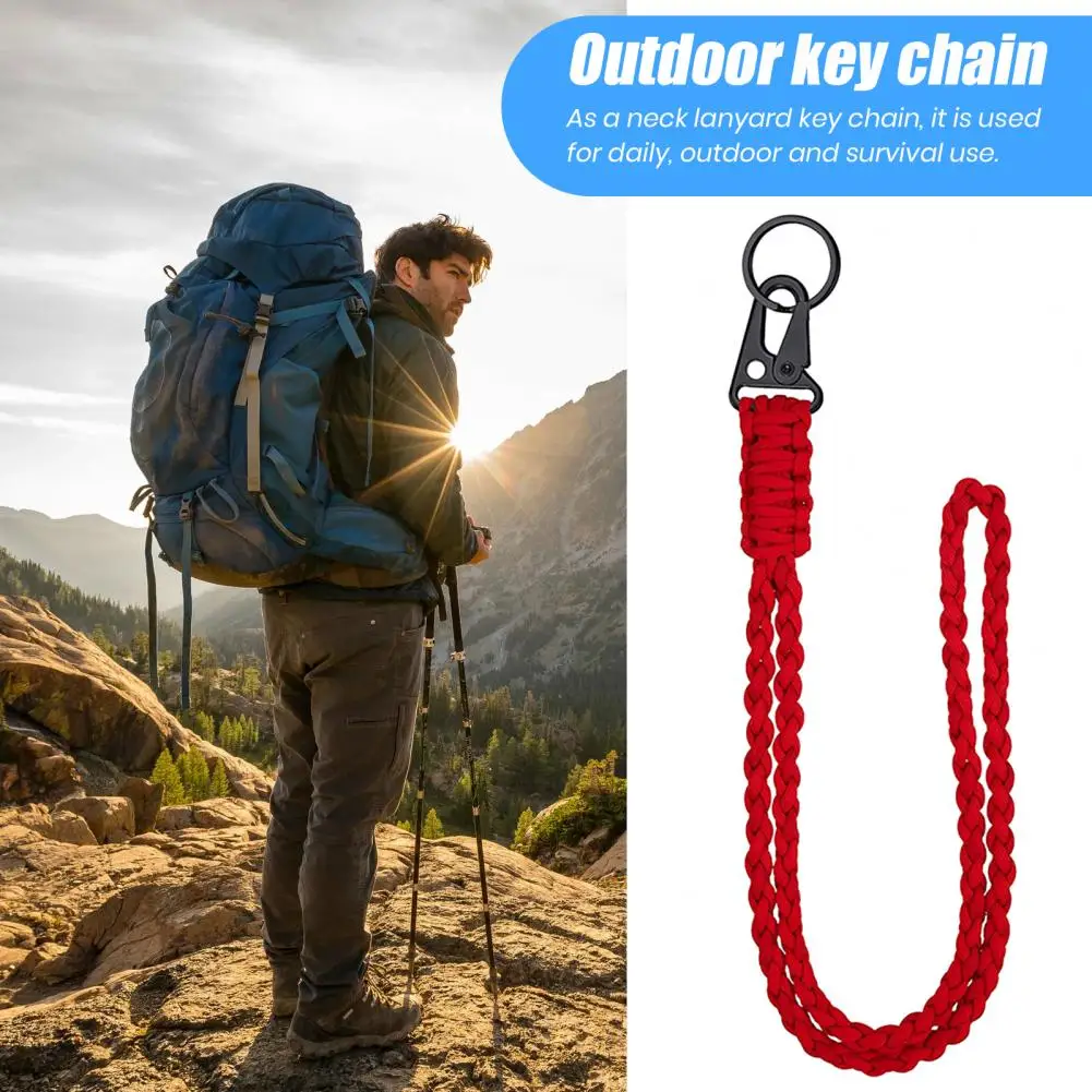 Braided Lanyard For Outdoor Activities Paracords Lanyard Hanging Rope For Keychain Necklace ID Card Badge Holder Whistles Strap