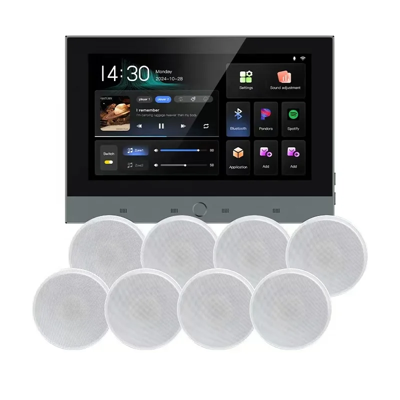 hit productTuya Smart 7-Inch Wall Mounted Music Player Amplifier Blue-Tooth Wifi Home Theatre System Smart Home Mini Home Theatr