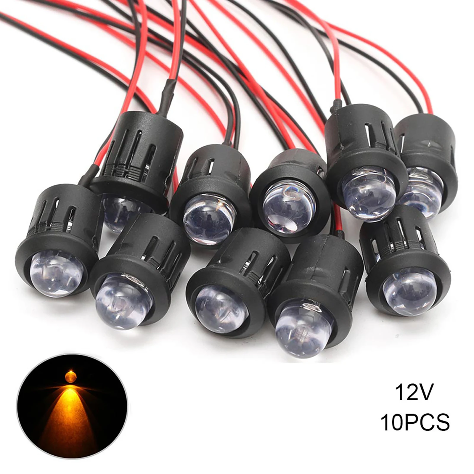 LED Lights Emitting Diodes Pre Wired 20CM DC 12 Volt 10mm LED Assorted Kit Suitable for Patio Porch