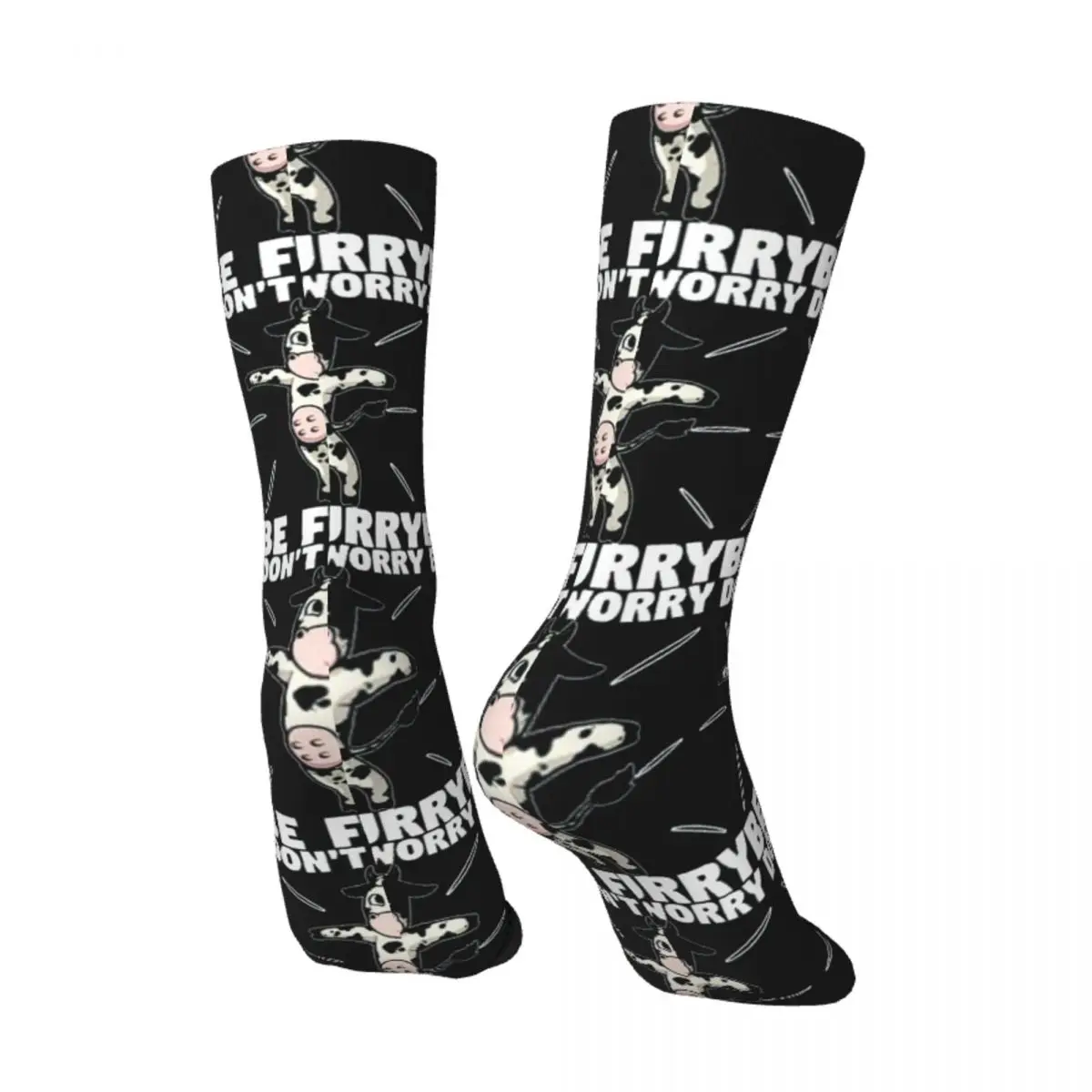 Funny Happy Men's Socks Cow Furry Vintage Harajuku Fursona Hip Hop Novelty Casual Crew Crazy Sock Gift Printed