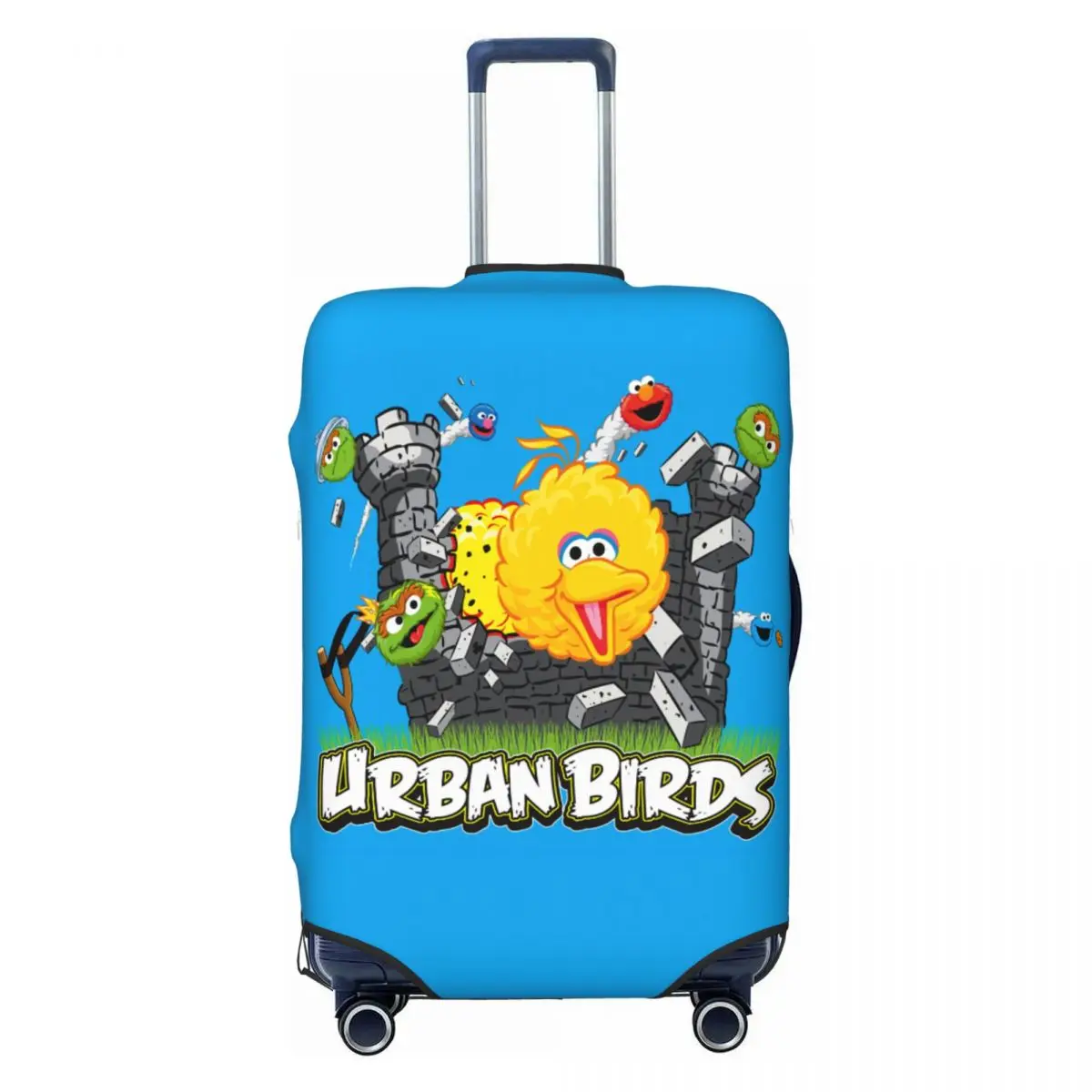 

Custom Funny Cartoon Cookie Monster Suitcase Cover Elastic Muppets Luggage Protective Covers for 18-32 inch