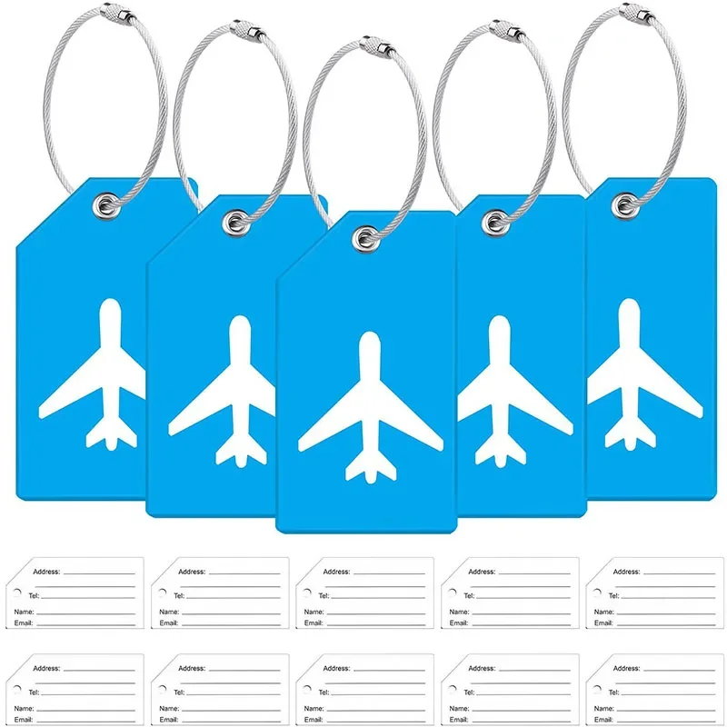 Cute Silicon Plane Bagagem Tags para Mulheres e Homens, Suitcase ID Address Holder, Bagagem Tag, Etiqueta de Alta Qualidade, Acessórios de Viagem,