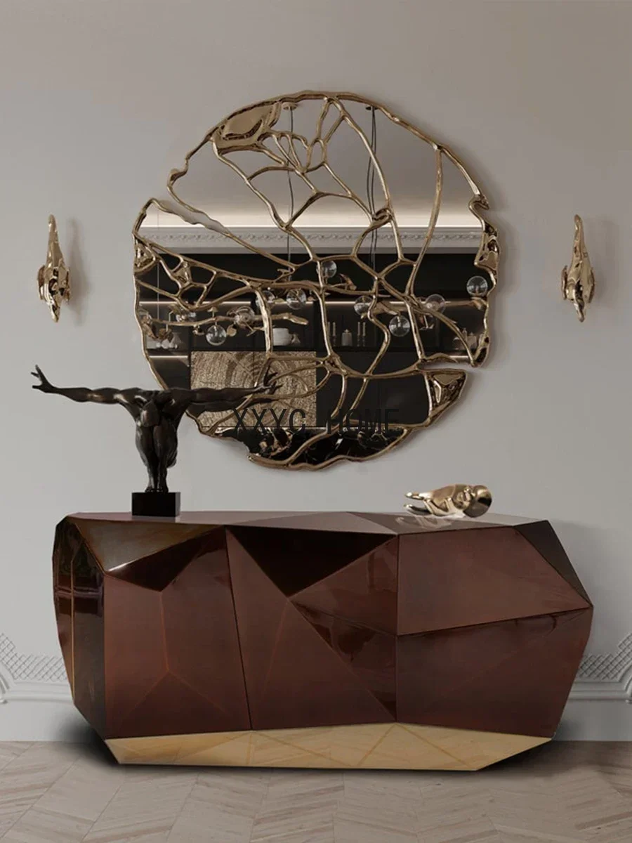 Dinner side cabinet, villa living room, wall decoration, storage and foyer cabinet