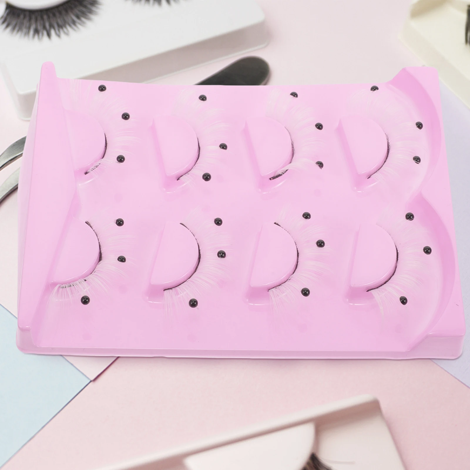 4 paia di ciglia finte bianche estensioni ciglia finte lunghe aspetto naturale cosplay festival trucco ciglia da palcoscenico