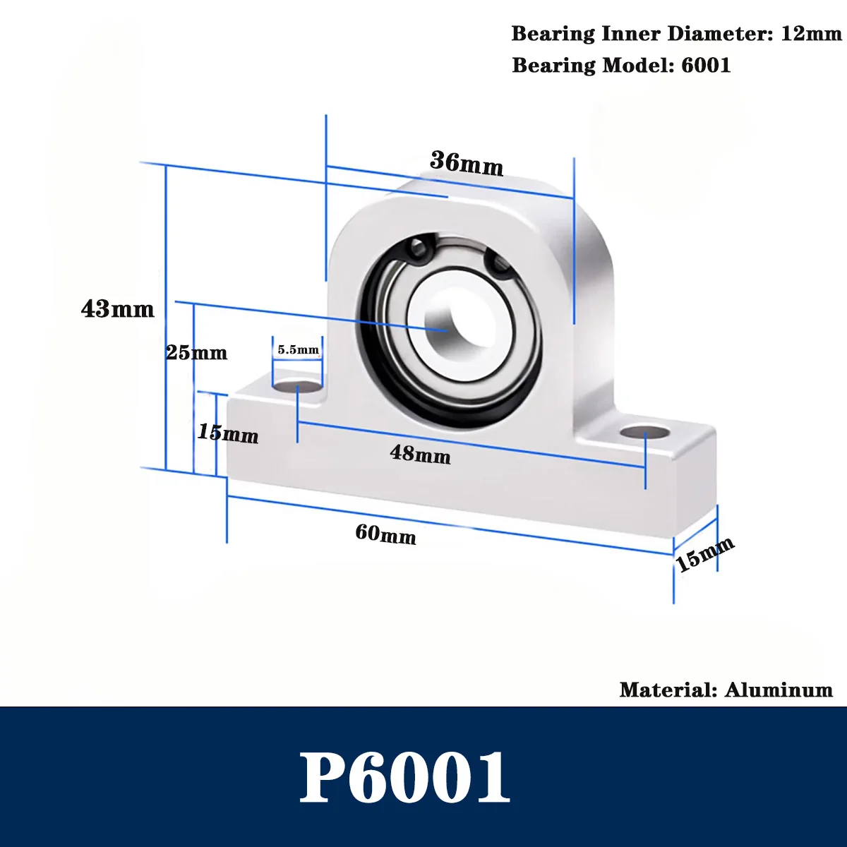مجموعة كتلة المحمل العمودي من النوع P/دعامة سبائك الألومنيوم/مقعد التثبيت/المحور البصري/قوس العمود