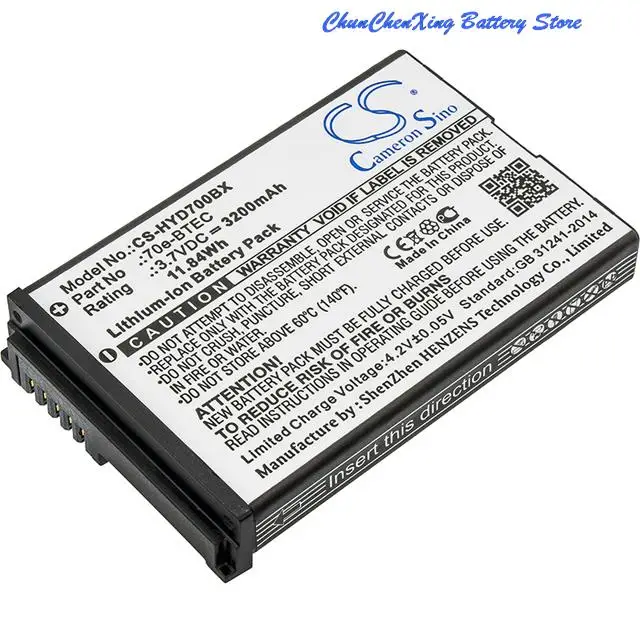 Replacement 3200mAh Battery for Dolphin 60s  70e  75e  For Honeywell Dolphin 60s Dolphin 60s Healthcare Sled  Dolphin 70e  75e