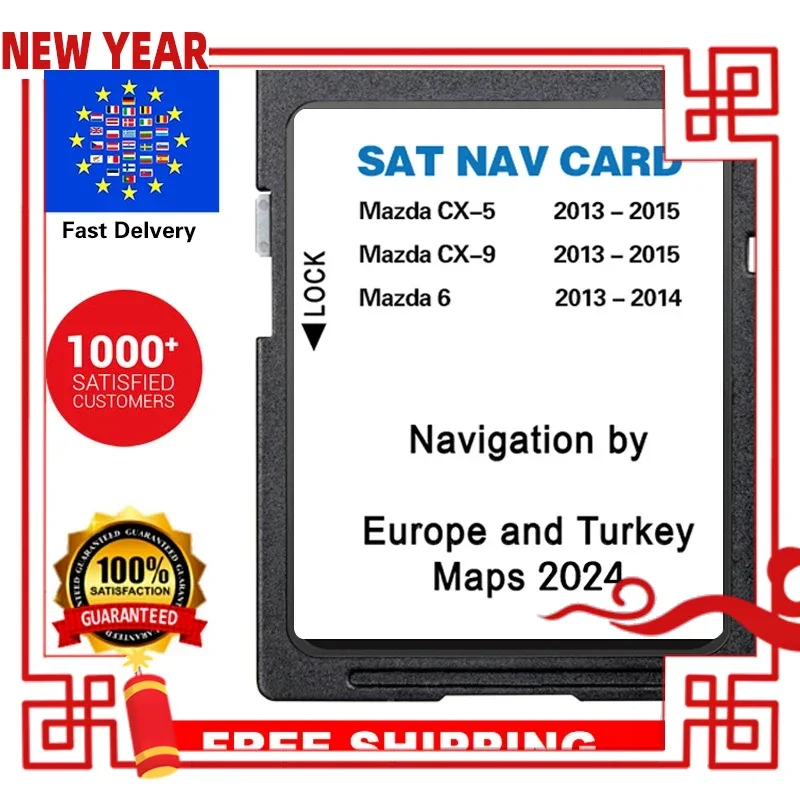 

Sat Nav for Mazda 6 CX5 CX9 2024 Navigation Card Verssion EU Turkey UK GPS Map Version Navi Software Update Memory card