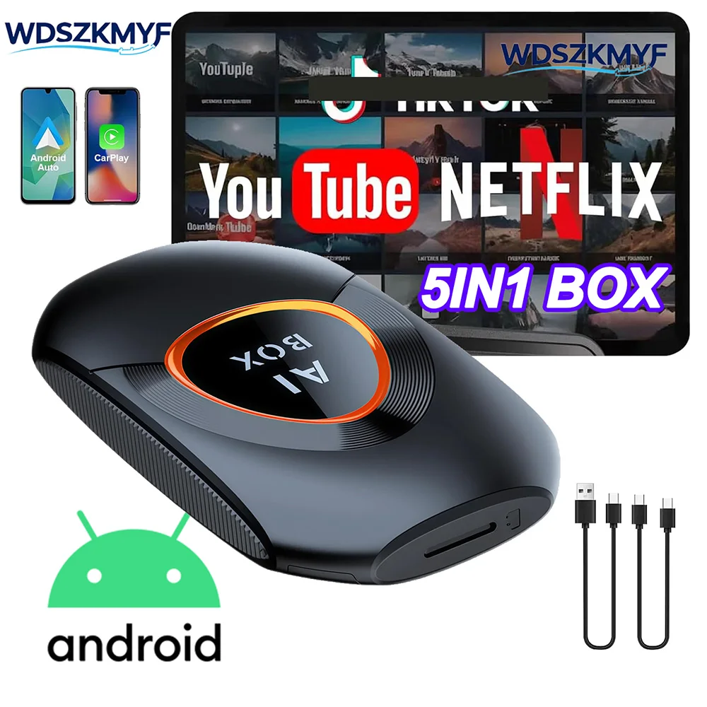 

Android 15 Carplay AI Box Wireless Carplay Android Auto For Netflix Youtube For VW Toyota Mazda Hyundai Ford Haval GMC Audi