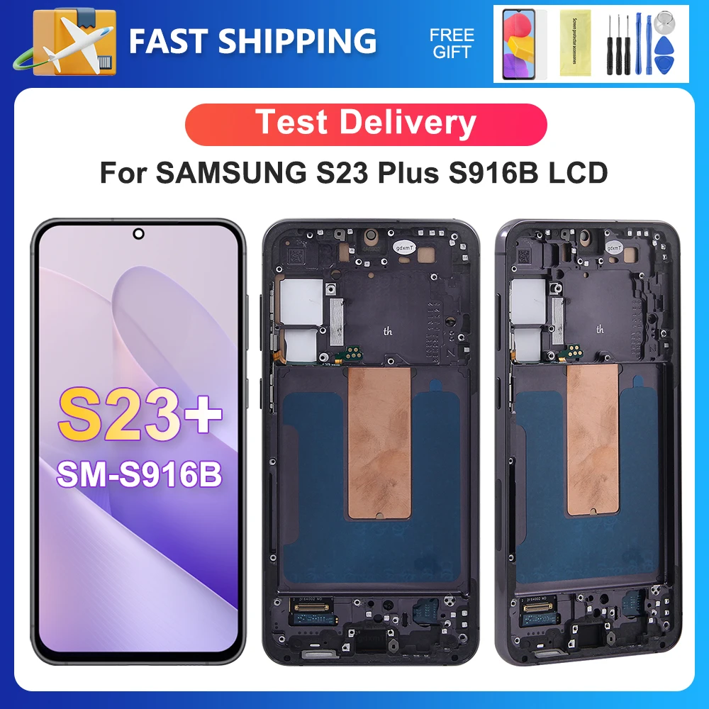 

Tested S23 Plus For Samsung For S23+ S916B S916U S916W S916N S916 LCD Display Touch Screen Digitizer Assembly Replacement