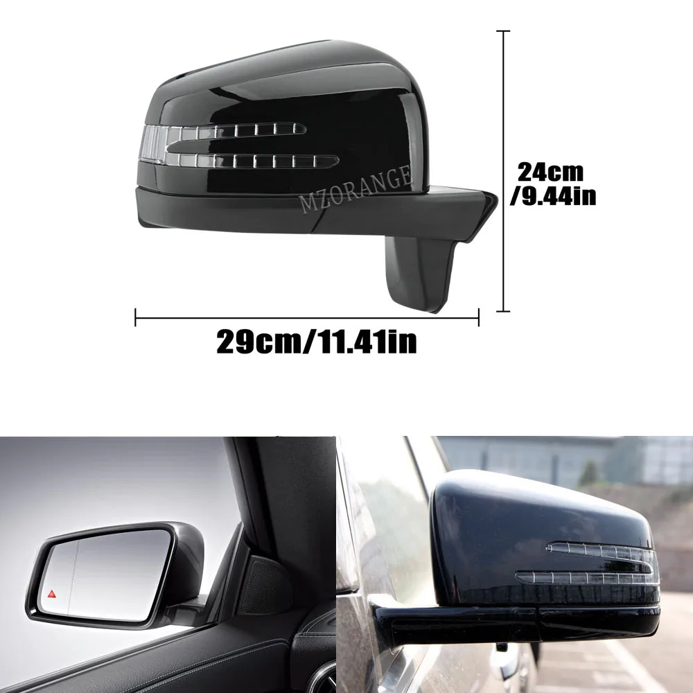 Espelhos laterais de vidro para mercedes-benz g-class w463 g55 g65 g550 g500 g400 g350 1992-2012 porta do carro espelho retrovisor capa montagem