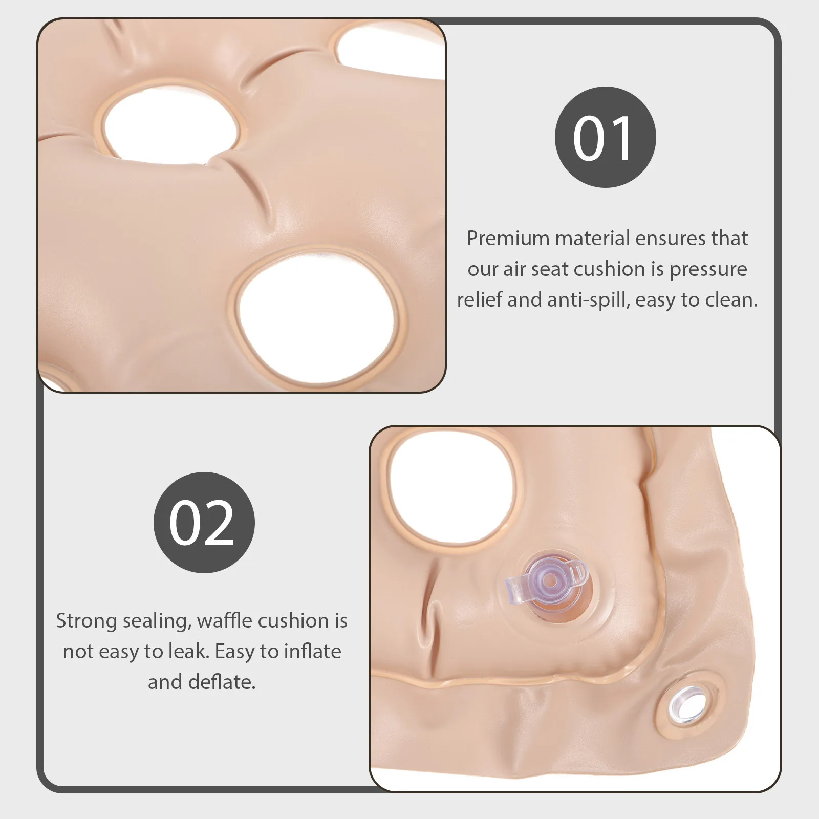 

Anti-Bedsore Cushion Ergonomic Inflatable Pressure Relief Seat Pad For Chair Wheelchair Office Car Travel Portable