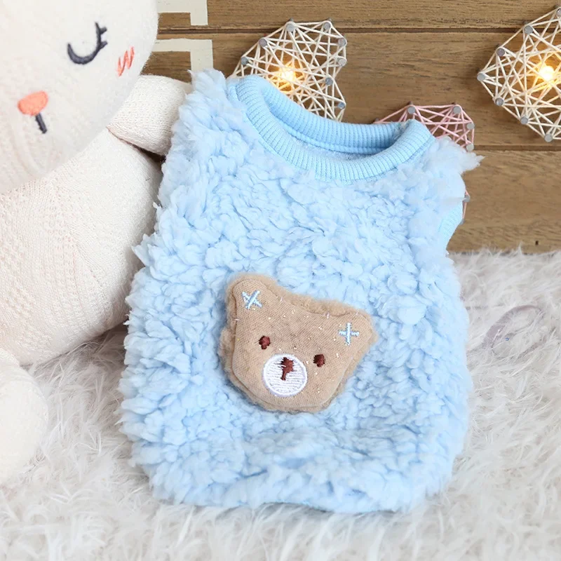 Fluffy Animal Milk Dog Clothes Warm Cotton Puppy Kitten Clothes Newborn Cat Girl Female Dog Clothes Coat Outfit