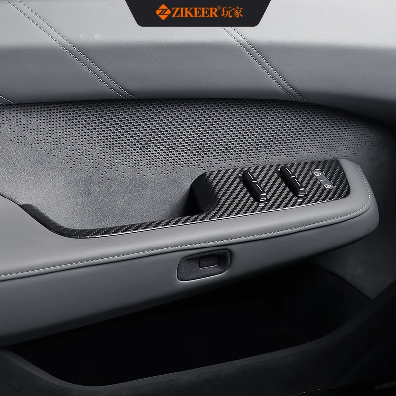 Suitable for 2024 and 2025 ZEEKR 001 lifting window panel genuine carbon fiber patch interior modification