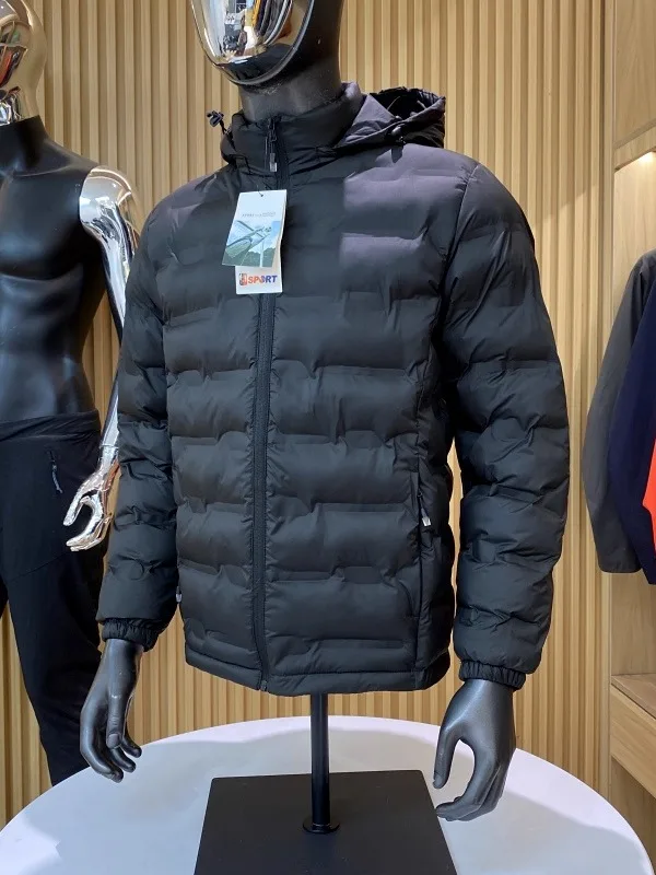 مقاوم للماء خفيف الوزن يحفظ الدفء مقنعين الرجال القطن Jaet في الهواء الطلق الشتاء عادية الراقية ألياف البوليستر معطف مملوء #3