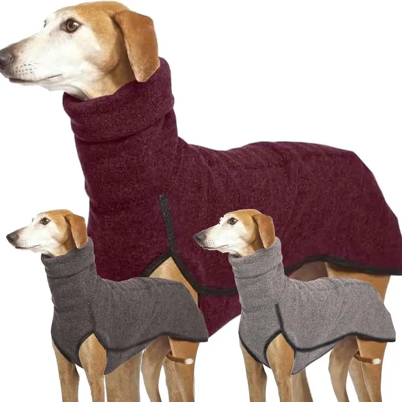 Winter Pet Dog High Collar Jumper Sweater Polyester Coat Jacket Great Dane Greyhounds Clothes for Small Medium Large Dogs