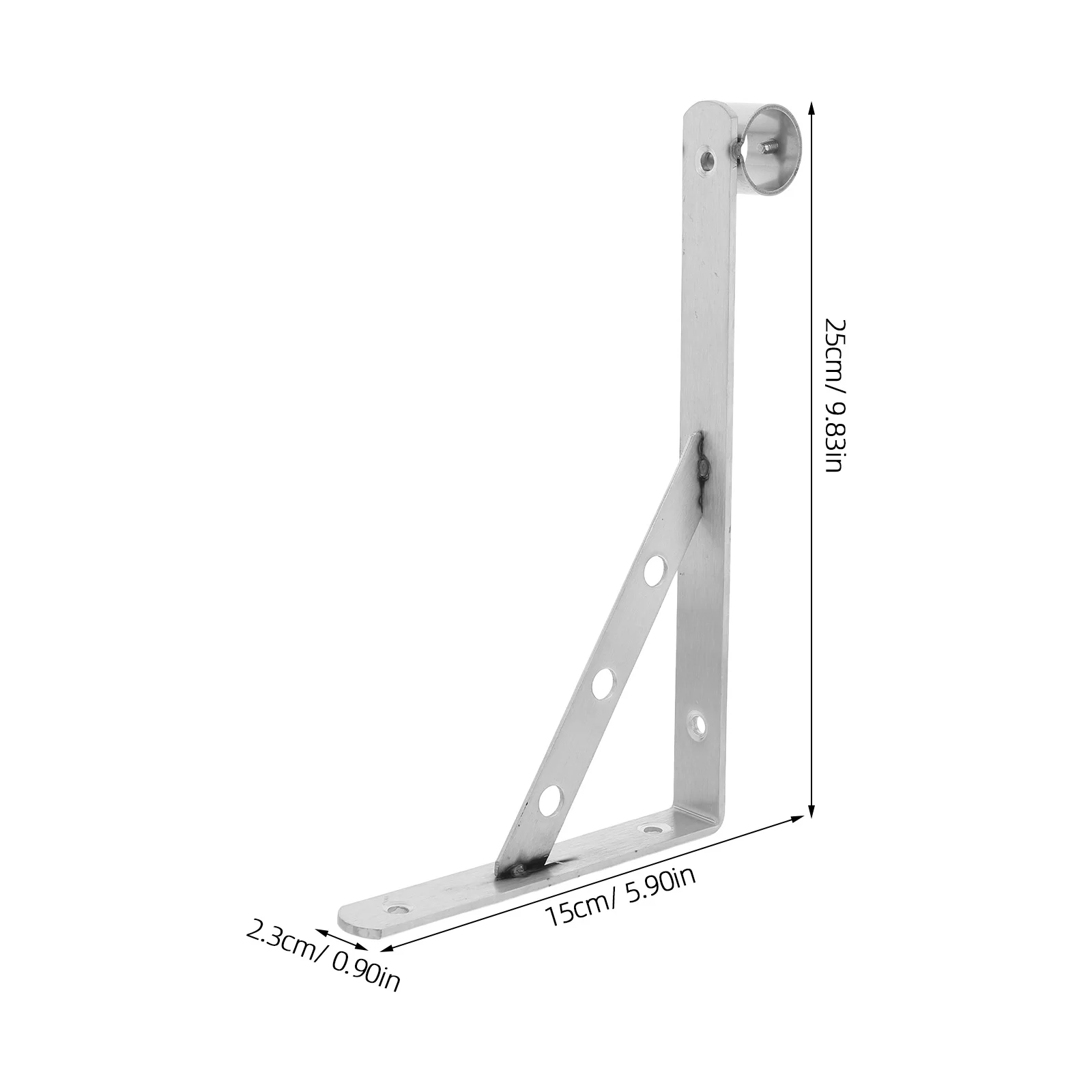 

Stainless Steel Closet Rod Brackets Heavy Duty Wall Mounted Space Saving Clothes Hanger Support Triangle Side Wall Mount